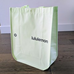 Lululemon Large Reusable Shopping Tote Lunch Bag 💛 Neon Lime Green Yellow 💛NEW
