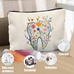 OHDCE Dentist Gifts Makeup Cosmetic Bag for Women, Dental