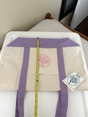 Trader Joe’s Easter Pastel Purple Canvas Grocery Shopping Tote Bag Purse Large