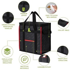 2-Pack XL Insulated Reusable Grocery Bags Premium Quality Cooler Bags insulat…