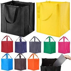 NERUB 10 Pack Reusable Reinforced Handle Grocery Bags – Heavy Duty Multi-color