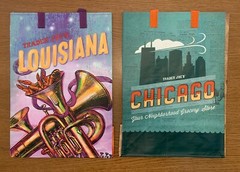 NWT Lot of 2 TRADER JOE’S Mystery Pack Reusable Shop Bags CHICAGO and LOUISIANA