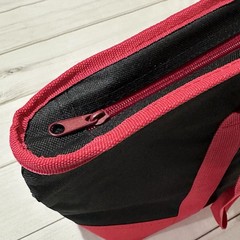 Trader Joe’s Insulated XL Red Cooler Tote Reusable Grocery Shopping Bag Full Zip