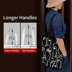 Canvas Tote Bag for Women, Aesthetic Tote Bag with Zipper Poet