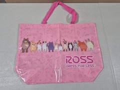ROSS – DRESS FOR LESS Pink Cat Large Reusable Tote Shopping Bag, 23″x17″