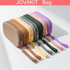 JOVAKIT Small Portable Silicone Makeup Bag for Women, Travel Dark Grey