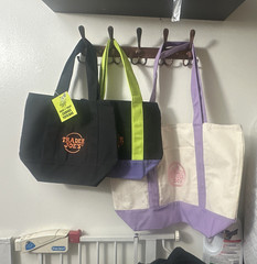 Trader Joe’s Canvas Tote Bag Lot Colorblock Multicolor New
