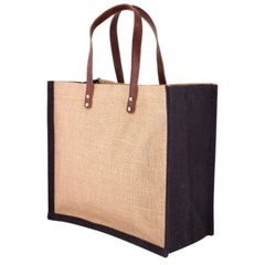Bridesmaid Bag gift | Leather Handle Jute Carry Bag Wedding Party Gift