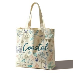 Coastal Tote Bag For Women Man, Ocean Beach Ocean Sea Fish Tote Bag, Reusable…