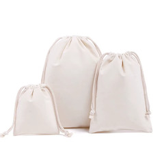 Drawstring Bag Cotton Storage Organizer Tote Portable Handbags Grocery Shopping