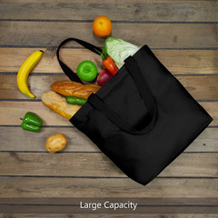 Topdesign 2-Pack Canvas Tote Bags with Magnetic Snap, Reusable Grocery Shopping