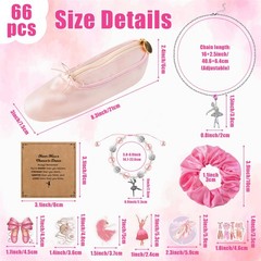 Y1tvei Ballerina Shoe Makeup Bag 7.8 inches x 2.7 x 1.9 inches, Pink