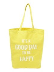 Graphic Canvas Re-usable Tote Bag “ITS A GOOD DAY TO BE HAPPY” Yellow #FB