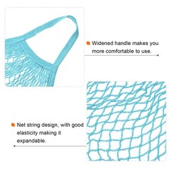 Cotton Mesh Bag, 15×13.8″ Mesh Net String Grocery Bags Light Blue