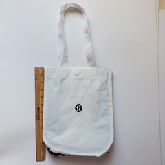 Lot Of 8 Lululemon Shopping Bags Snap Close Red White Black Print Reusable Tote