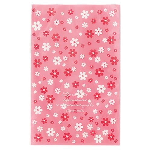 HEADS LVF-OP4 Lovely Flower OPP Gift Bags Made in Japan Pink 150mm W x 230mm H