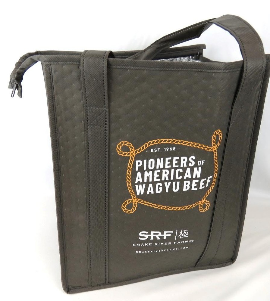 INSULATED Grocery Bag Reusable Large Cooler Shopping Tote Gray SRF Logo