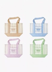 [Set of 4] Trader Joe’s Striped Canvas Mini Tote Bag Multicolor [Free Shipping]
