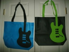 NEW Set of 3 Guitar Shopping Travel Tote Bags 17×15 in. double handle foldable