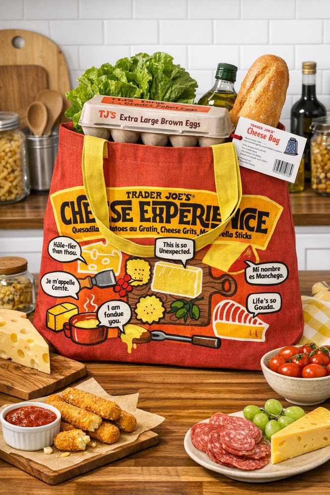 Trader Joe’s Cheese Experience Reusable Tote Bag – Made in USA (Lowell, MA)