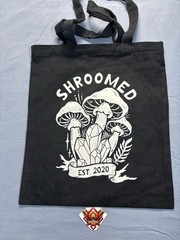Mushroom Tote Bag Reusable Shopping School Book Bag Black Est 2020