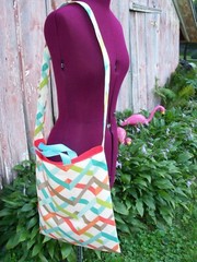 Multicolor Geometric Print Tote Bag Grocery Shopping Beach Pool