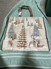 Marshalls Large Reuseable Christmas Forest & Deer Shopping Bag New No Tags
