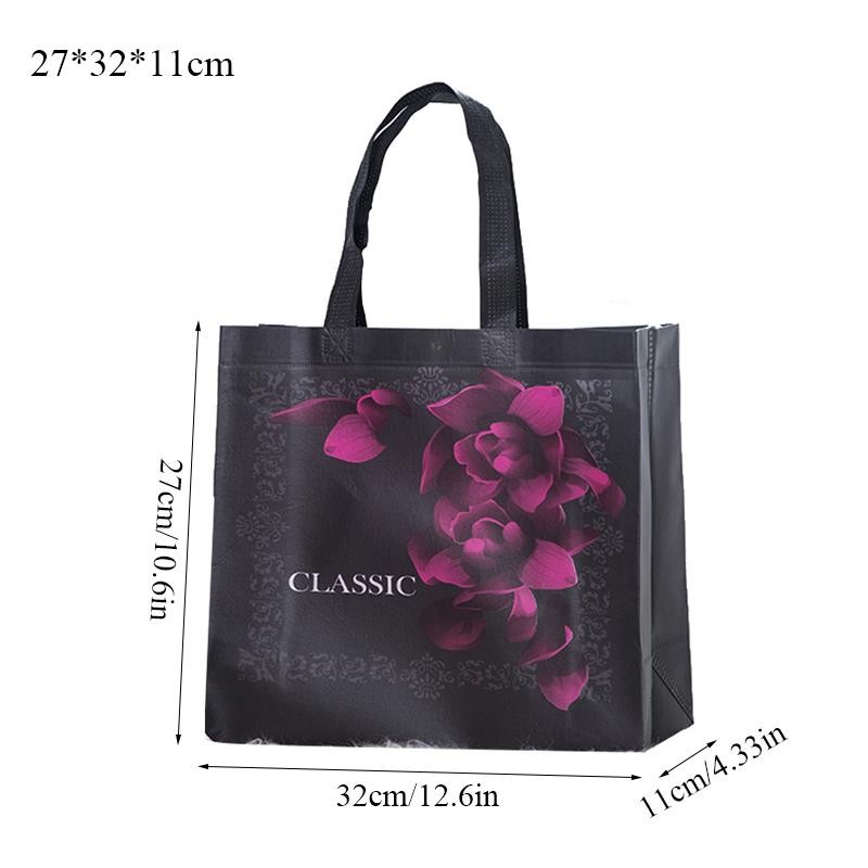 Quality Shopping Bag for Women Reusable Rose Design Travel Storage Pouch