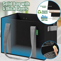 Reusable Grocery Bags (3 Pack ) – Heavy Duty Eco Tote Bags with Box Shape to Sta