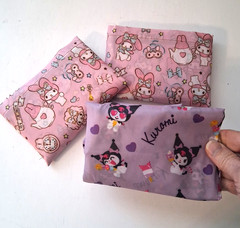 3 Reusable Grocery Bags Shopping Bags HK SANRIO Foldable My Melody Kuromi New