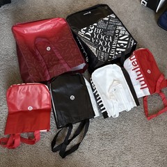 6 Authentic Lululemon Reusable Shopping Bags Small And Large