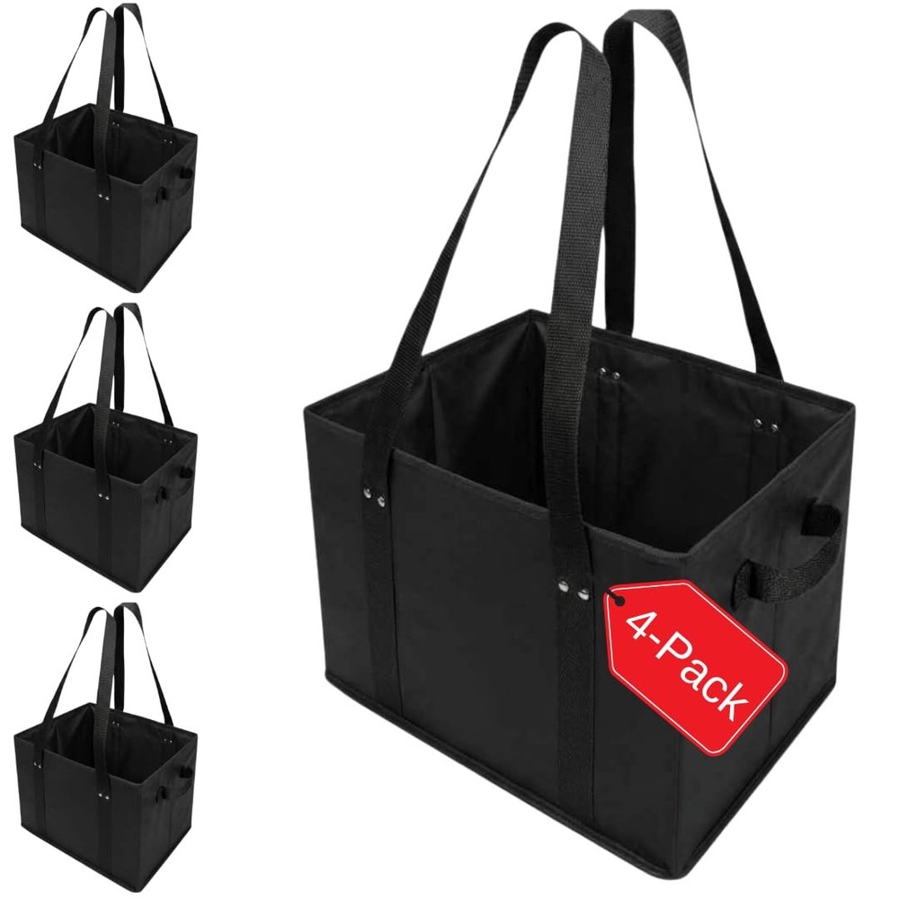 BAG-THAT! 4pk Reusable Grocery Bags Shopping Bags Tote Box Large Heavy Duty G…