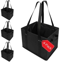 BAG-THAT! 4pk Reusable Grocery Bags Shopping Bags Tote Box Large Heavy Duty G…