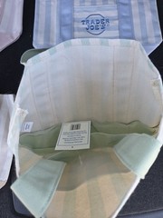 Trader Joe’s Mini Canvas Tote Bags Set of 4 Pastel Striped Colors New With Tags