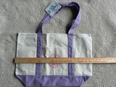 Trader Joe’s Reusable Tote Shopping Bag Purple & Beige Reusable Carry Tote