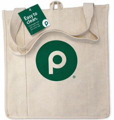 PUBLIX Reusable Canvas Tote Bag Green Logo Grocery Eco Shopper Large Durable NWT