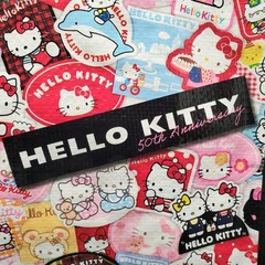 Hello Kitty 50th Anniversary Reusable Grocery Shopping Tote Bag Cute Stickerbomb