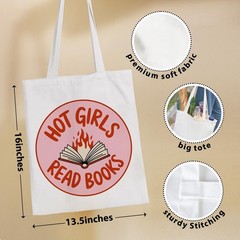 Book Lovers Gifts Canvas Tote Bag, Bookish Gifts Tote Bag for Women Reading L…
