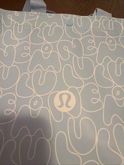 Lululemon Spring 2025 Small Shopping Tote Bag Blue Bubble Letters