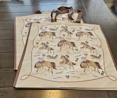 NEW Lot 2 TJ Maxx Vintage Cowgirl Horse Tote Bag XL Reusable Waterproof Eco