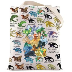 Canvas Tote Bag – Wings Fire Dragon Tribes Shoulder Bag – Novel Gift – Bookis…
