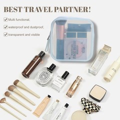 BS-MALL Silicone Travel Makeup Bag – Transparent Cosmetic Storage White