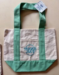 Trader Joe’s Mini Pastel Green Canvas Tote Bag – Brand New!