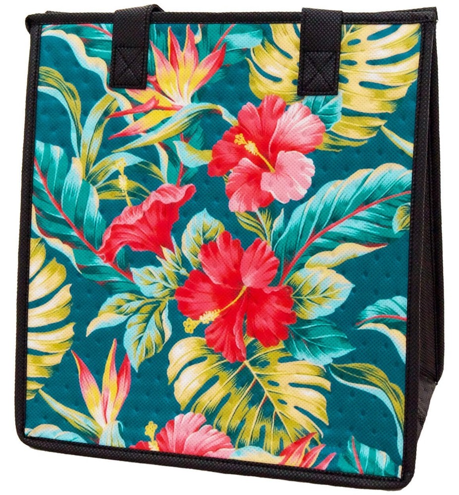 Potpourri Teal – Medium Insulated Lunch Bag by Tropical Paper Garden