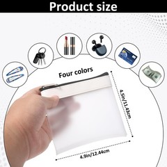 4 Pcs Clear Mini Makeup Zipper Pouch, 4.9×4.5inch Small Waterproof 4 colors
