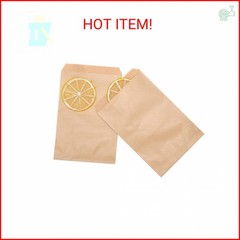 Volanic 100PCS 4X6 Inch Kraft Paper Bags Small Flat Party Favor Bag for Bakery C