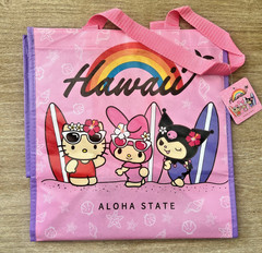 HAWAIIAN SANRIO I LOVE HAWAII HAWAII REUSABLE SHOPPING BAG BEACH BAG /TOTE, NEW
