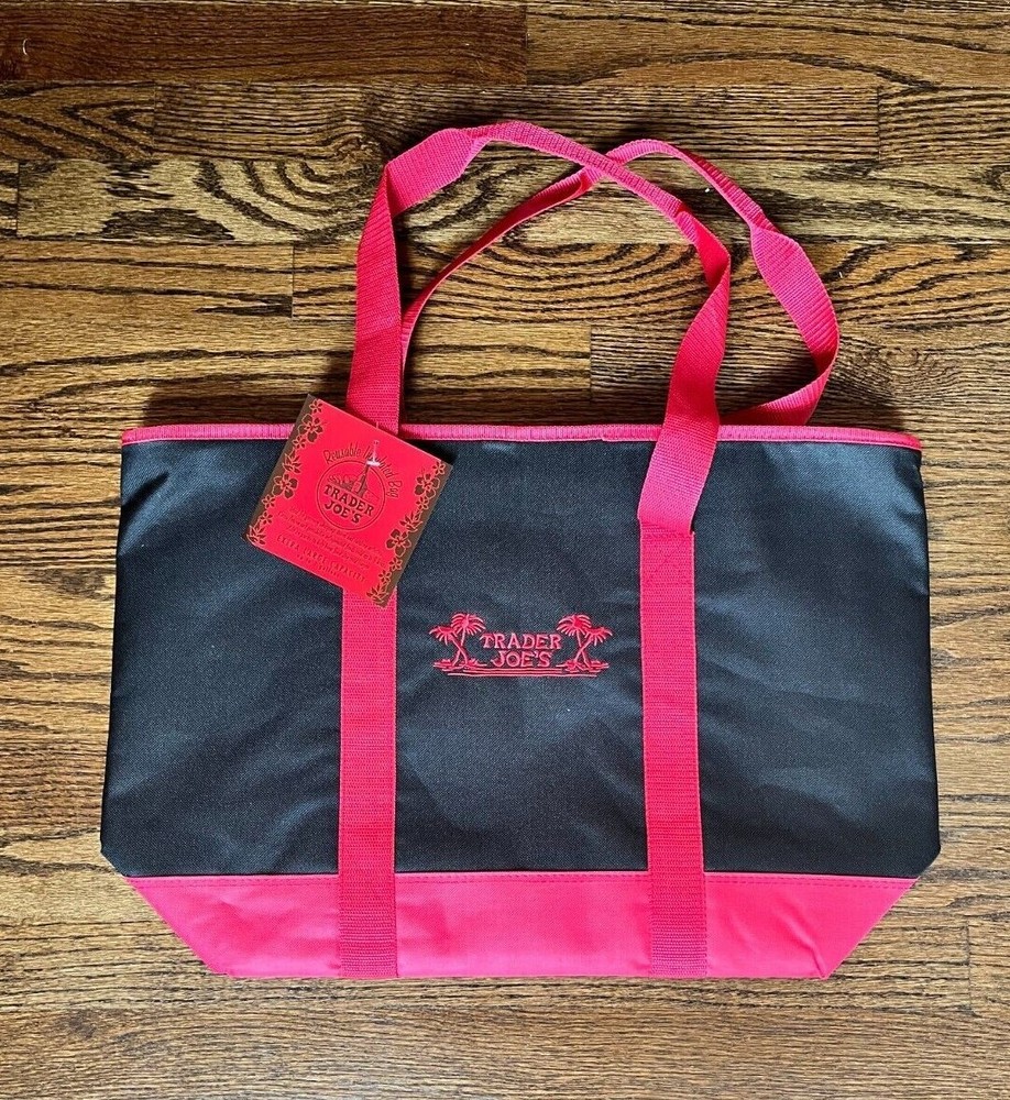 Trader Joe’s Black/Red Reusable Insulated Grocery Bag Extra Large 7 Gallons NWT