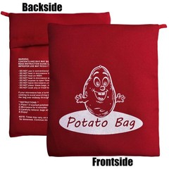 Microwave Potato Cooking Bags, Reusable Fabric Pouch Standard, Red And Blue
