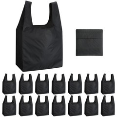 50 PCS Black Reusable Grocery Bags Foldable Portable Shopping Polyester